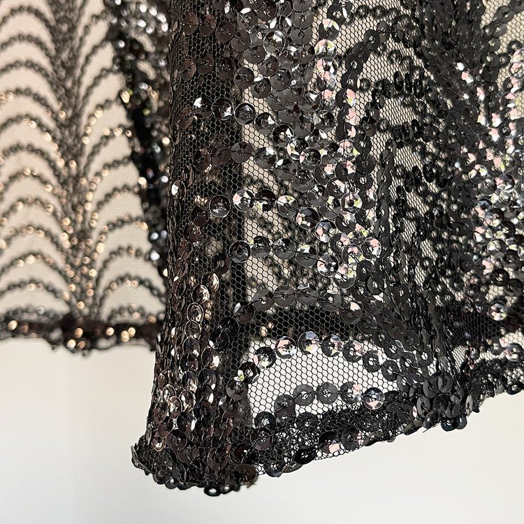 Black Lightweight Sequin Cape